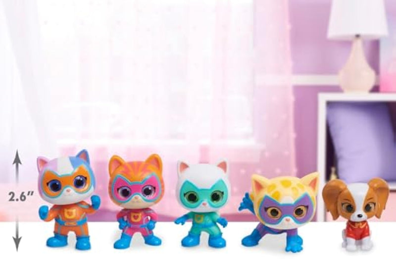 Disney Junior SuperKitties Hero Squad 5 Figure Set Kids Toys Ages 3 and Up