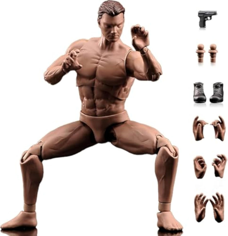 1:12 Scale Custom Muscle Action Figure 6in Fully Articulated Male Body