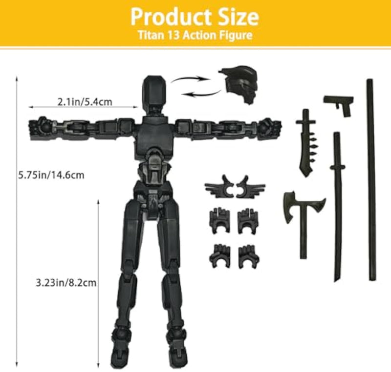T13 Robot Action Figure Set 10PCS 3D Toys with Accessories for Kids