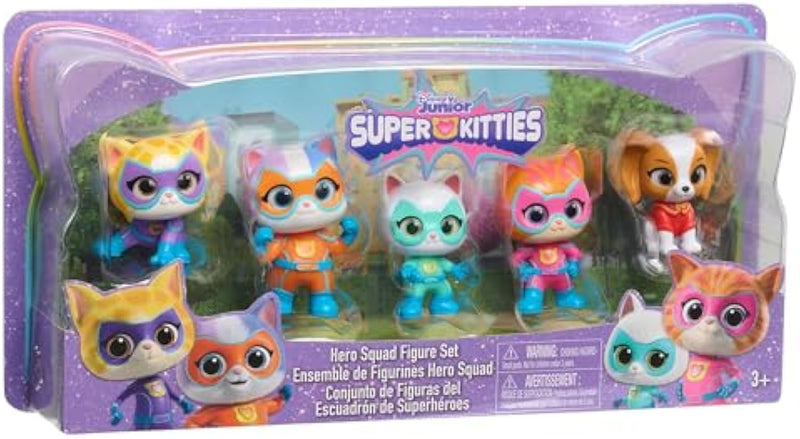 Disney Junior SuperKitties Hero Squad 5 Figure Set Kids Toys Ages 3 and Up