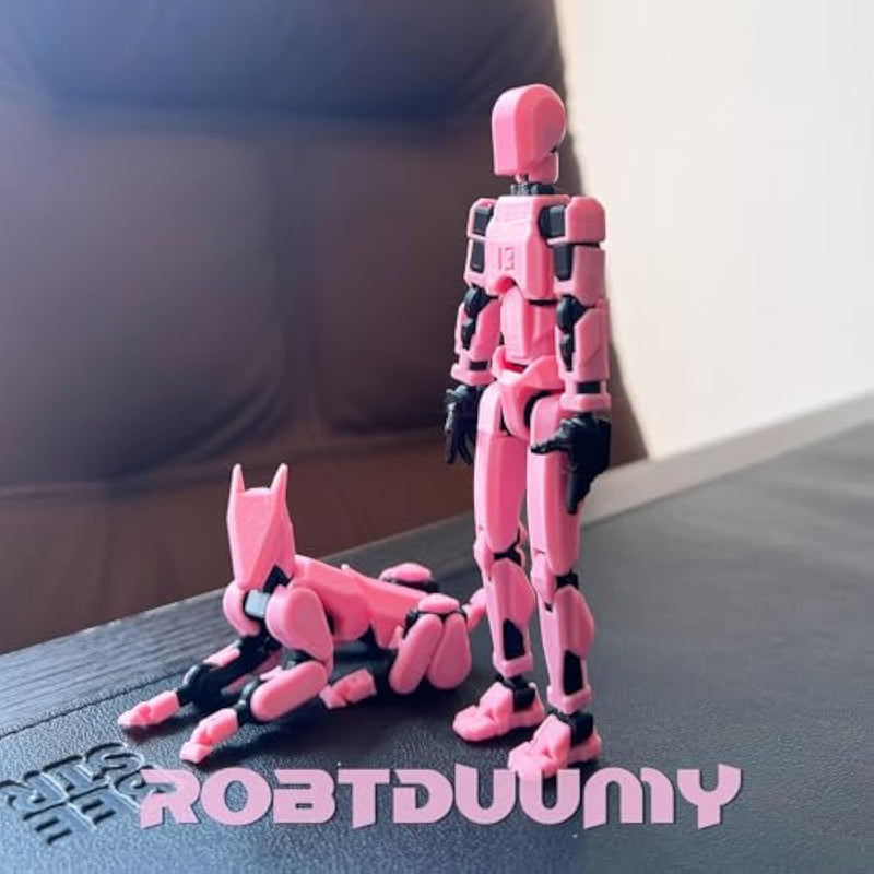 T13 Titan 13 3D Printed Multi-Jointed Action Figure Set Pink and Black