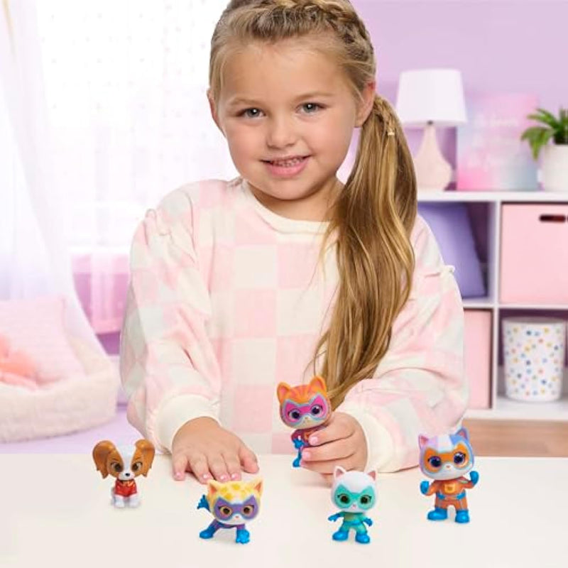Disney Junior SuperKitties Hero Squad 5 Figure Set Kids Toys Ages 3 and Up