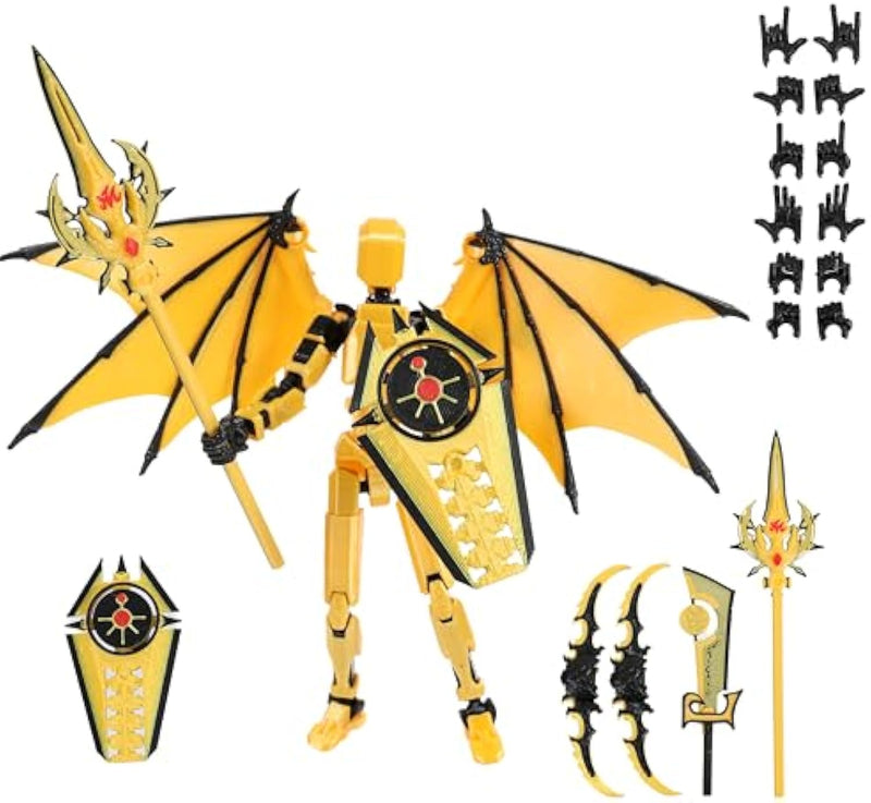 T13 Titan 13 Yellow 5.5 Inch Multi-Jointed 3D Printed Action Figure Toy