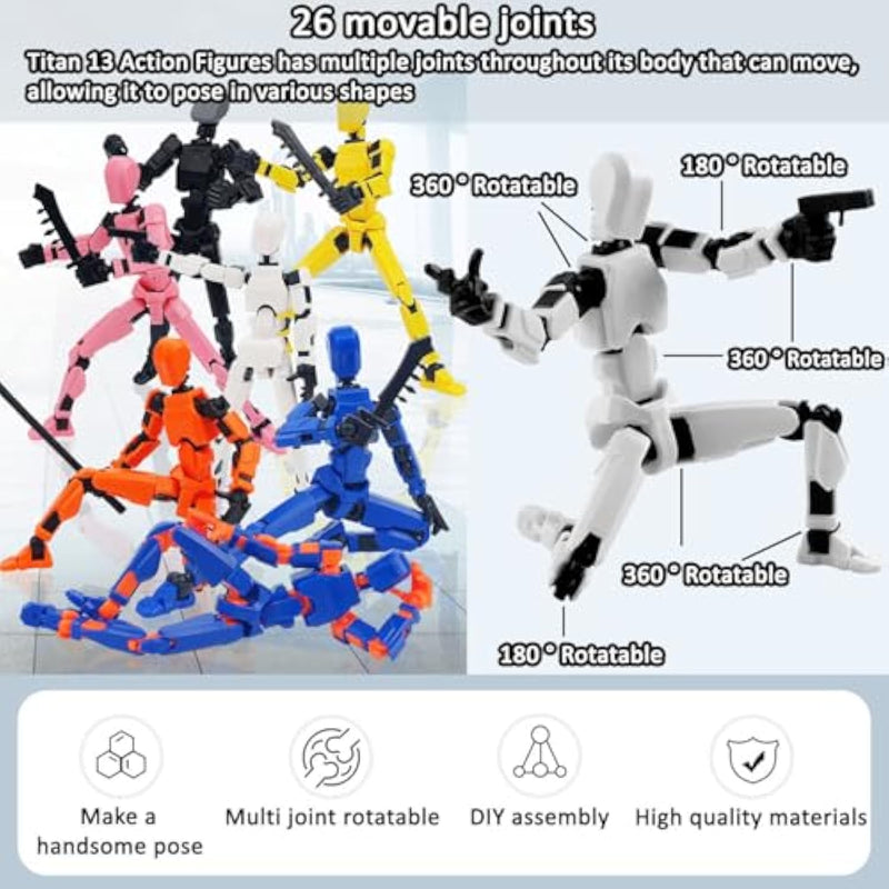 T13 Robot Action Figure Set 10PCS 3D Toys with Accessories for Kids