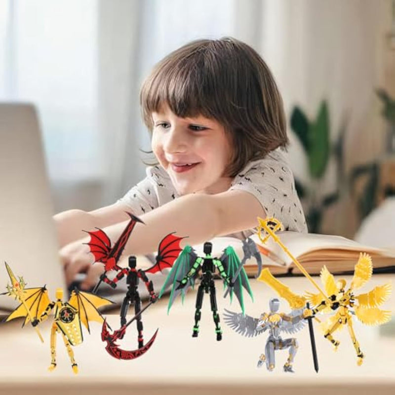 T13 Action Figure Set 5 Pack 3D Printed Multi-Jointed Movable 5.5 Inch Toys