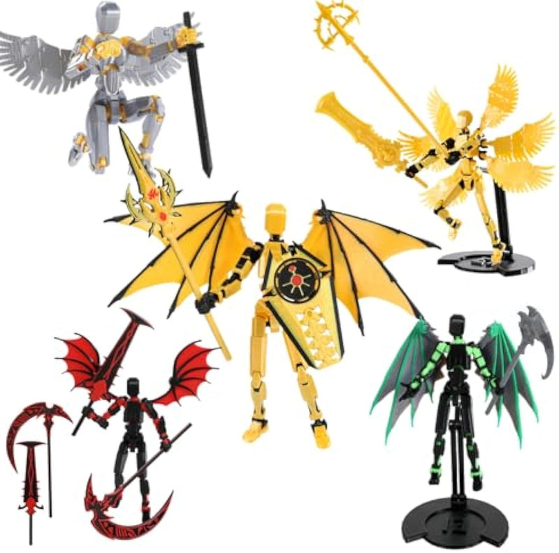T13 Action Figure Set 5 Pack 3D Printed Multi-Jointed Movable 5.5 Inch Toys