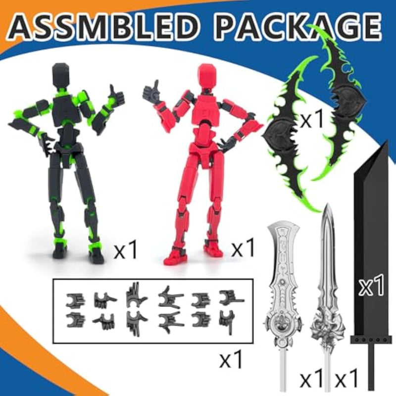 T13 Titan 13 Robot Action Figure Set 3D Printed Articulated Collectible Gift
