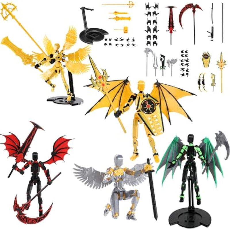 T13 Action Figure Set 5 Pack 3D Printed Multi-Jointed Movable 5.5 Inch Toys