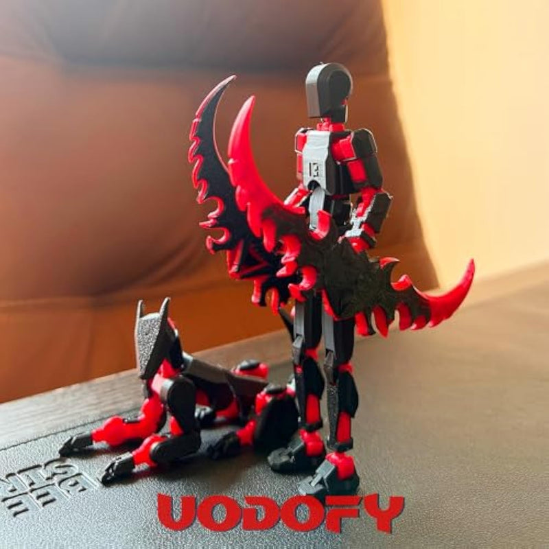 T13 Titan 13 3D Printed Action Figure Set Black Red Robot with Dog Collectible