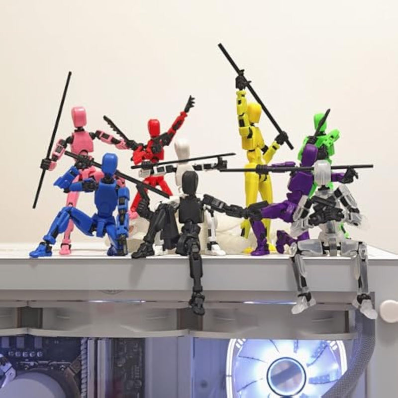 T13 Robot Action Figure Set 10PCS 3D Toys with Accessories for Kids