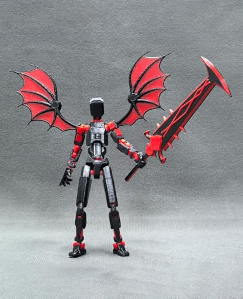 T13 Titan Robot Action Figure Black Red Articulated Collectible Gift