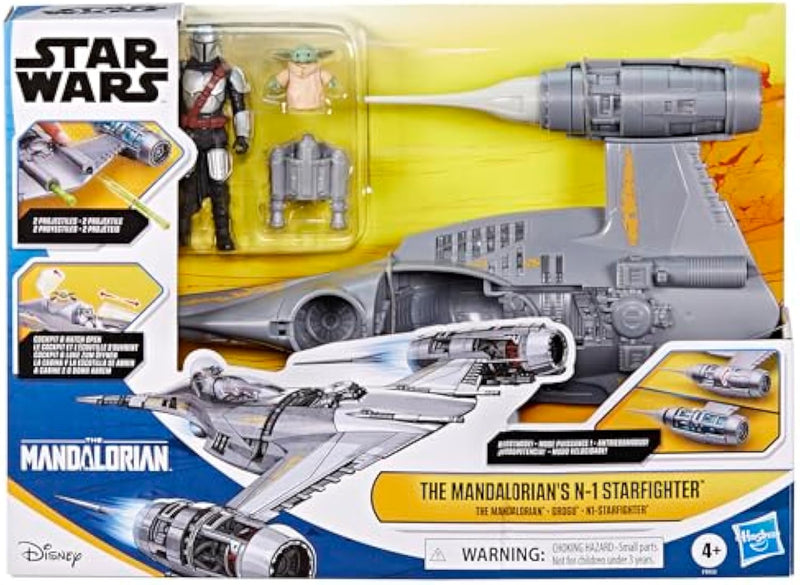 Star Wars Epic Hero Series Mandalorian N-1 Starfighter with Grogu and Figures