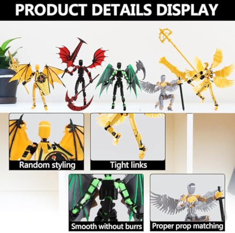 T13 Action Figure Set 5 Pack 3D Printed Multi-Jointed Movable 5.5 Inch Toys