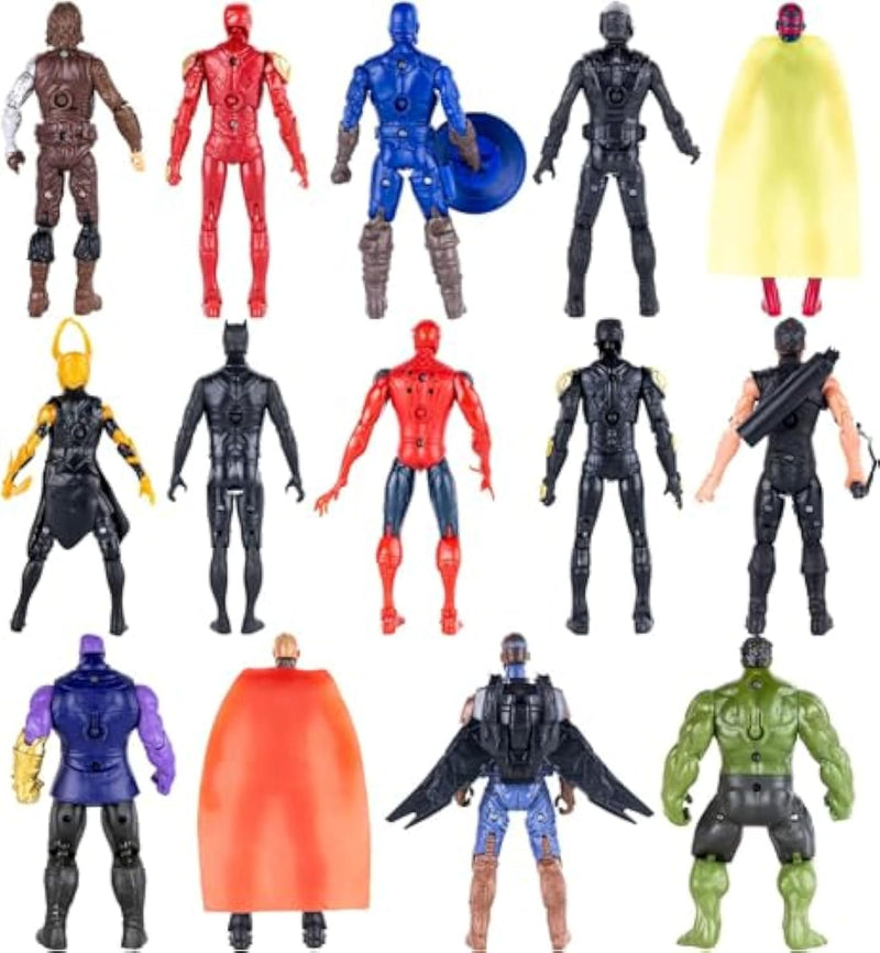 14 Piece Superhero Action Figure Set 6.5 Inch Collectible Toys for Kids and Cake Toppers