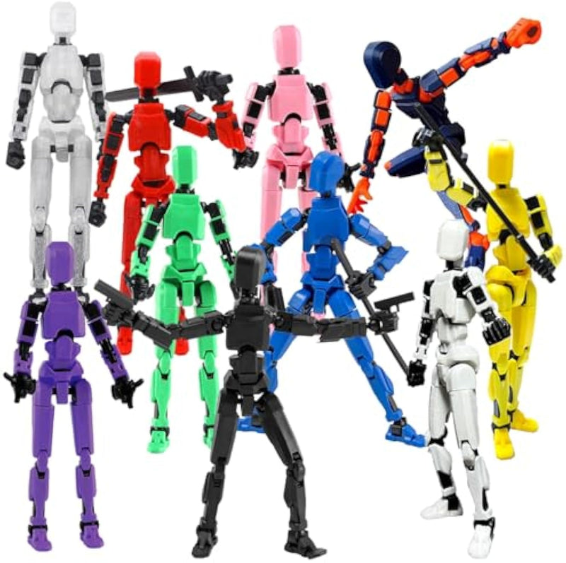 T13 Robot Action Figure Set 10PCS 3D Toys with Accessories for Kids