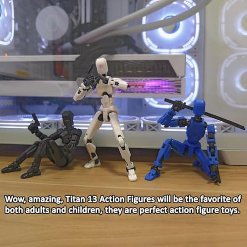 T13 Robot Action Figure Set 10PCS 3D Toys with Accessories for Kids