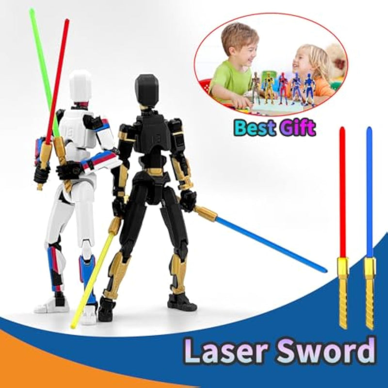 5-Pack Multi-Colored Titan 13 Action Figures Set with Laser Sabers Fully Assembled