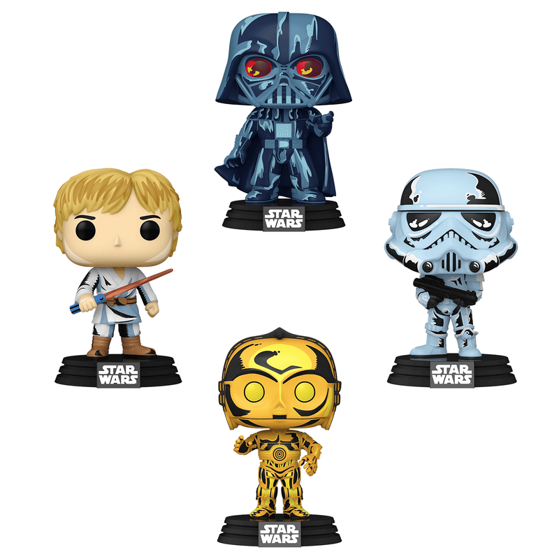 Funko Pop Darth Vader / Stormtrooper / C-3Po / Luke Skywalker - 4 Pack