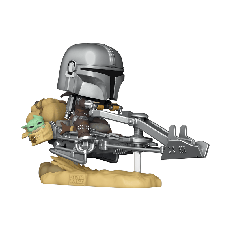 Funko Pop Rides Deluxe The Mandalorian On Speeder (With Grogu)