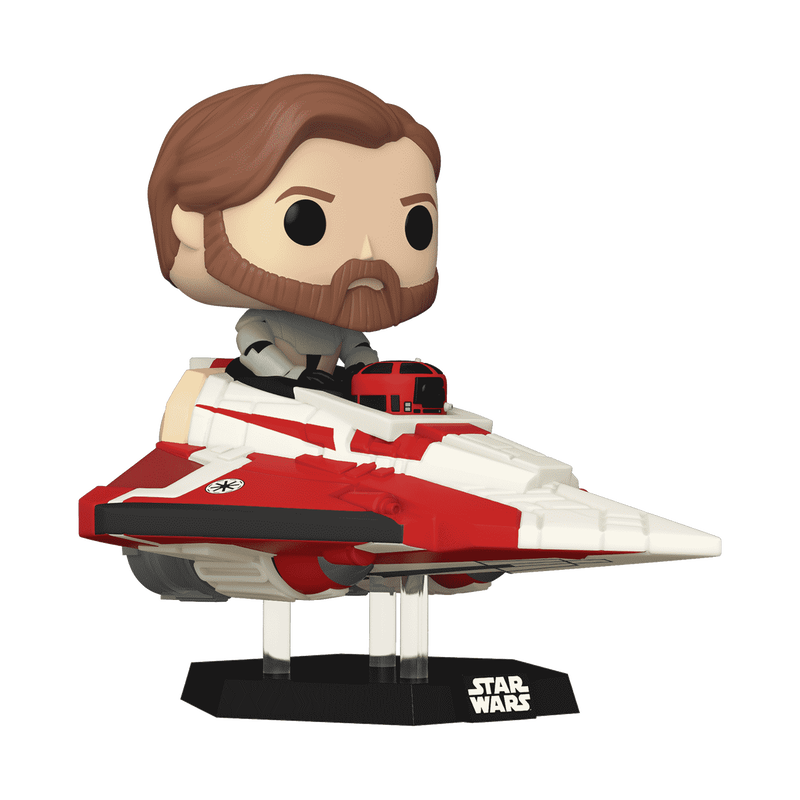 Funko Pop Rides Super Deluxe Obi-Wan Kenobi In Delta 7 Jedi Starfighter