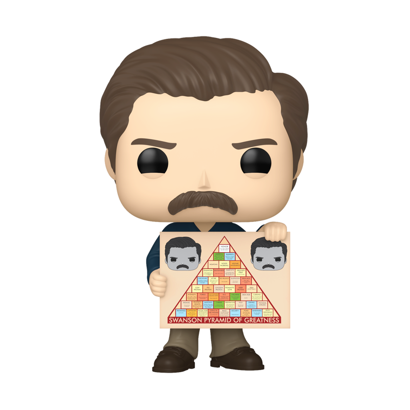 Funko Pop Ron Swanson With Swanson Pyramid Of Greatness