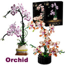 Creative Orchid Bouquet Building Blocks Potted Flower Desk Decor Toy