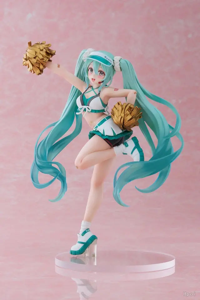 Hatsune Miku Cheerleader 18cm Anime PVC Figure Kawaii Collectible Toy