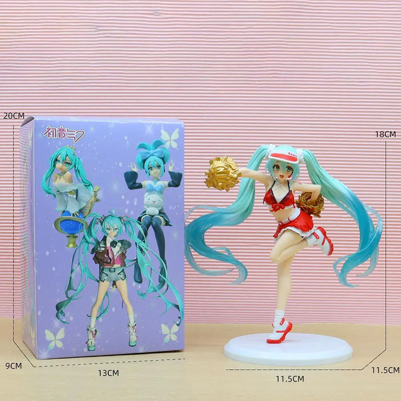Hatsune Miku Cheerleader 18cm Anime PVC Figure Kawaii Collectible Toy