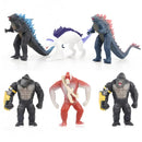 Godzilla vs Kong New Empire Monster Action Figure Set with Movable Joints 6pcs
