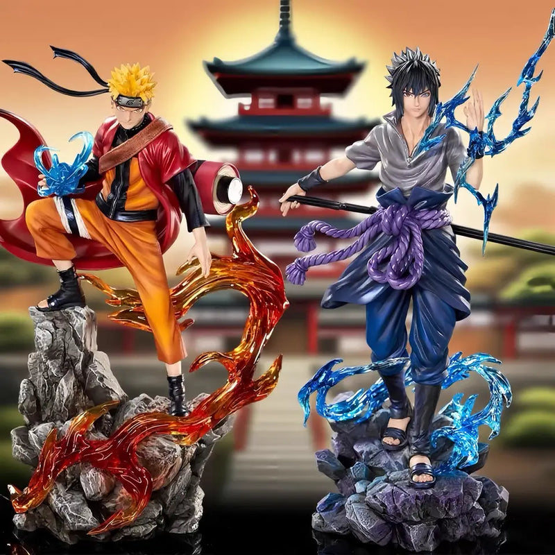Naruto and Sasuke 23cm PVC Anime Figure Collectible Action Statue