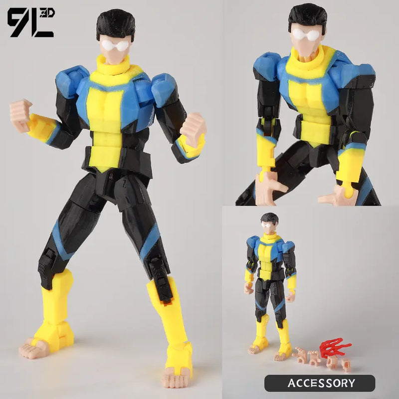 Invincible 2.0 Superhero 3D Printed Action Figure Multi-Joint Toy