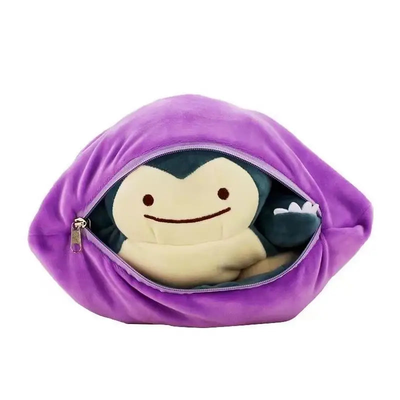 Pokemon Ditto Snorlax Reversible Plush Pillow Stuffed Toy Gift