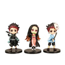 Demon Slayer Q Posket Set Tanjiro Nezuko Zenitsu PVC Anime Figures