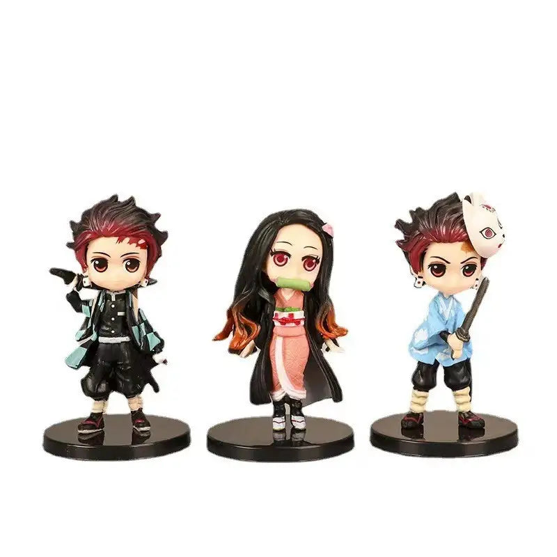 Demon Slayer Q Posket Set Tanjiro Nezuko Zenitsu PVC Anime Figures