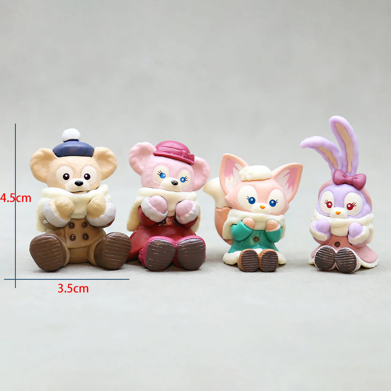 Disney Duffy 4pcs Action Figures – Cute Collectible Toy Set for Kids