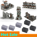 WW2 Army Soldiers Abandoned House Building Blocks DIY Battle Set