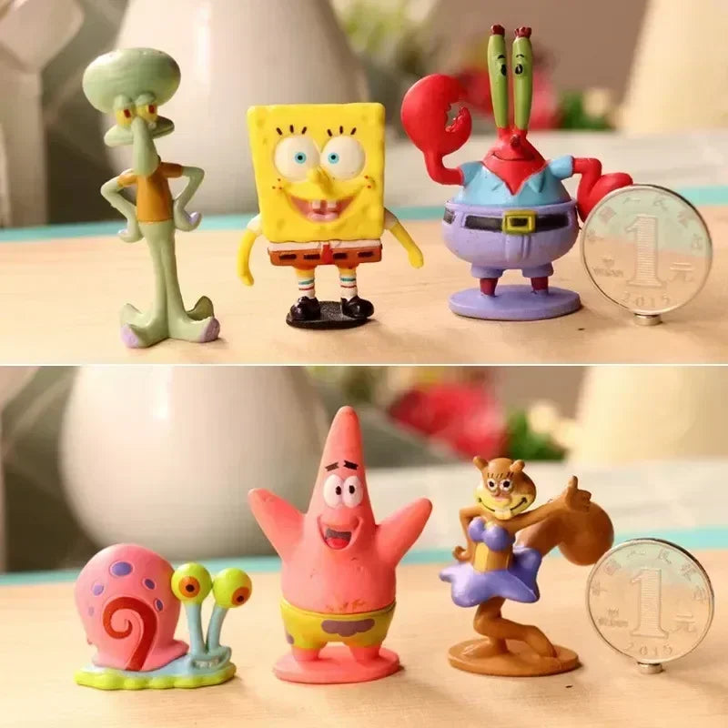 Spongebob Mini Action Figures 6pcs 5.6CM Gift Set for Kids