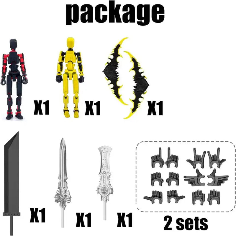 13 Multi Jointed Action Figure with Accessories Mechanical Body Toy Gift