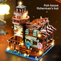 Fishermans Cabin Building Blocks Street View Architecture Model Decor Gift