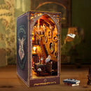 DIY Wooden Book Nook Magic Academy Miniature Dollhouse 3D Model Kit Gift