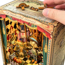 DIY Wooden Puppet Theater Book Nook Miniature Bookshelf Model Kit