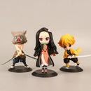 Demon Slayer Q Posket Set Tanjiro Nezuko Zenitsu PVC Anime Figures