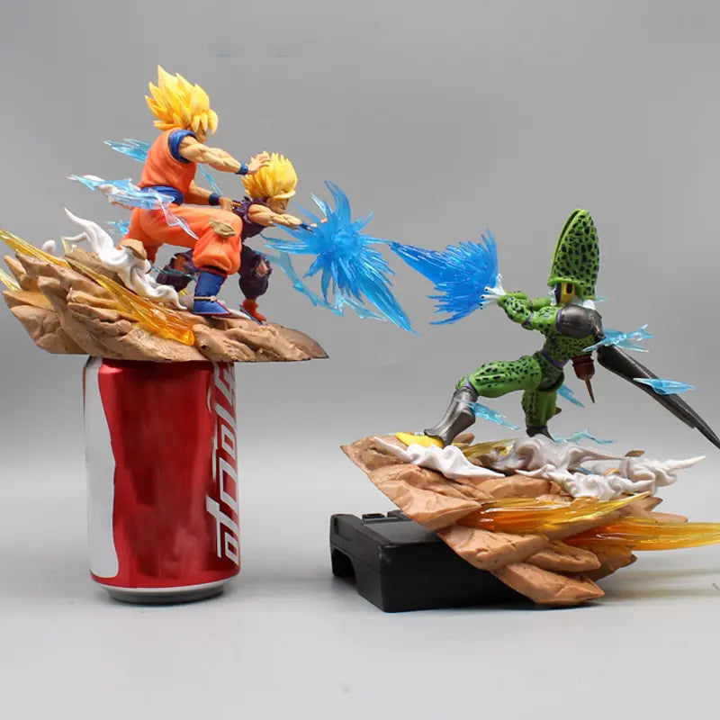 Goku and Gohan vs Cell Dragon Ball Z PVC Anime Battle Figure Collectible
