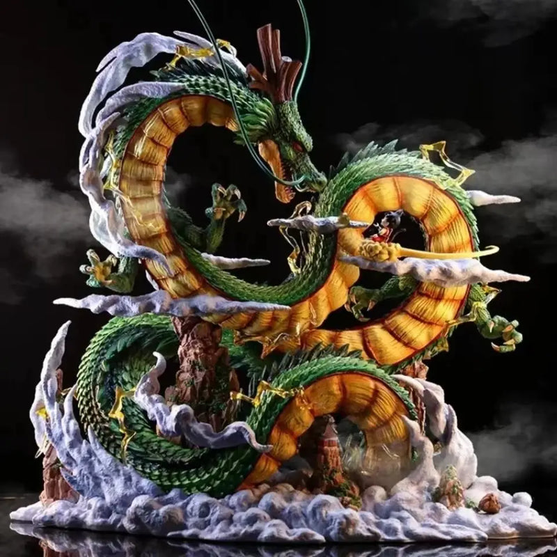 Dragon Ball Shenron and Goku 22cm PVC Statue Collectible Figure Gift