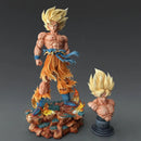 Dragon Ball Z Goku Figure with LED Base and Swap Heads Collectible Statue