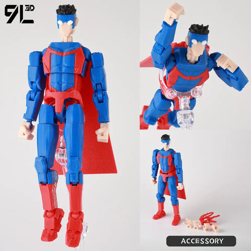 Invincible 2.0 Superhero 3D Printed Action Figure Multi-Joint Toy