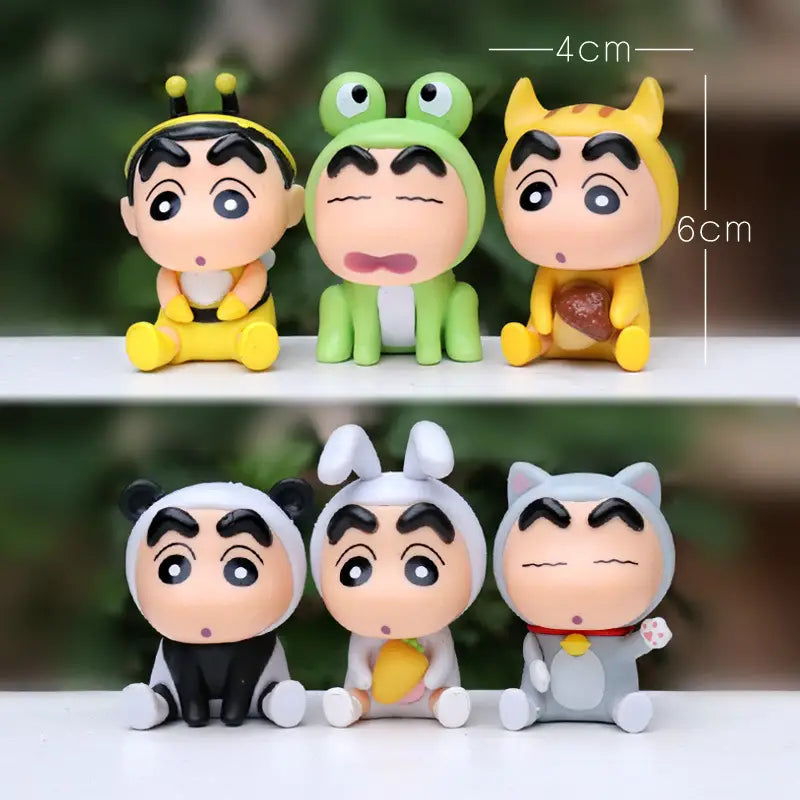 Crayon ShinChan 6 Piece Mini Figure Set PVC Collectible Kids Gift