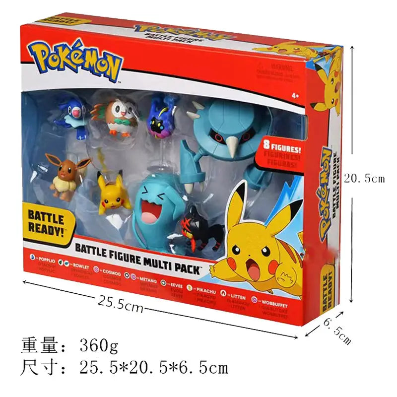 Pokemon Battle Figures Pikachu Bulbasaur Eevee Collectible Toy Set