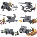 WW2 German Army Anti Tank Cannon Building Blocks Soldier MOC Toy Model