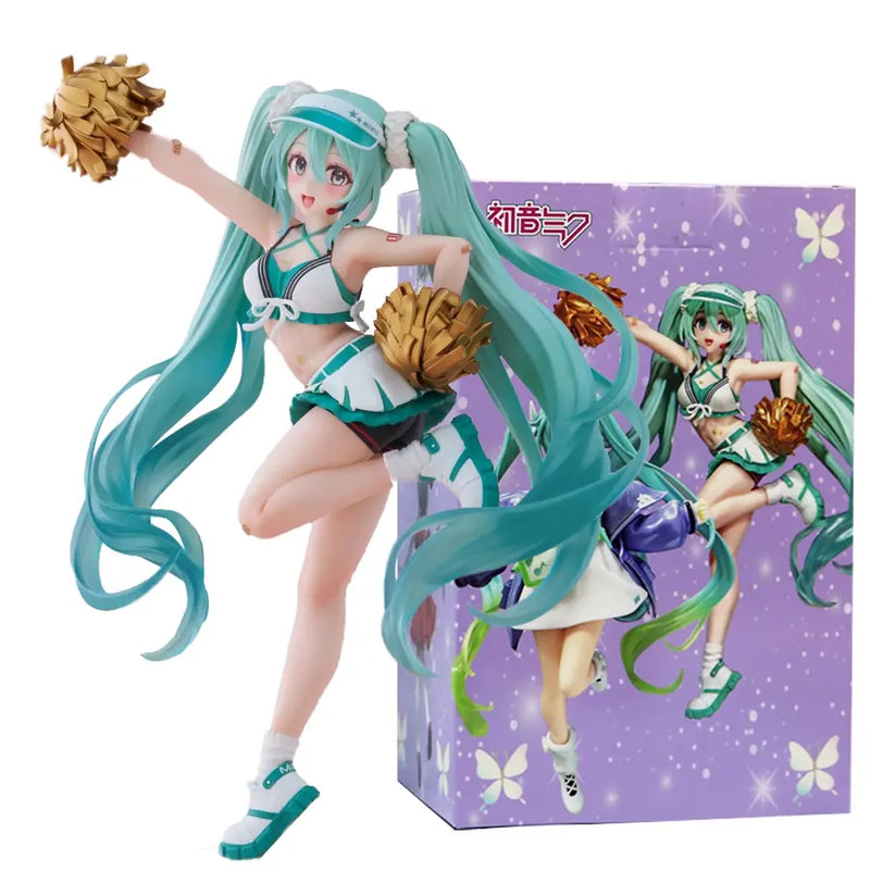 Hatsune Miku Cheerleader 18cm Anime PVC Figure Kawaii Collectible Toy